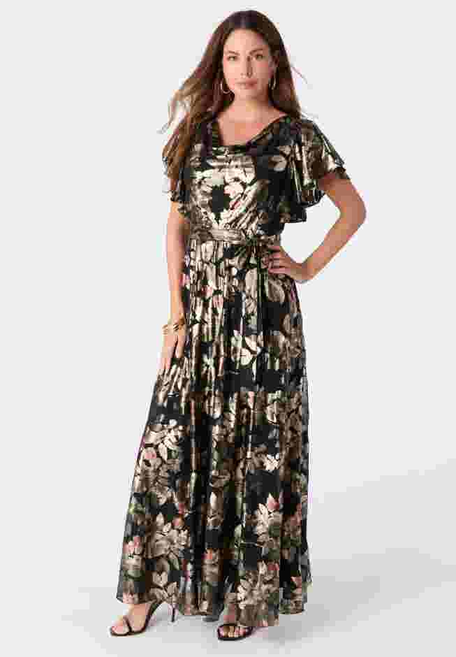 Foil Print Mesh Dress image number 0