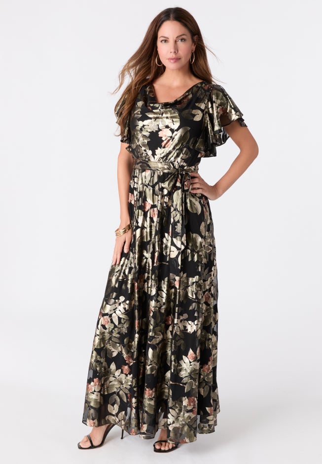 Foil Print Mesh Dress image number 0