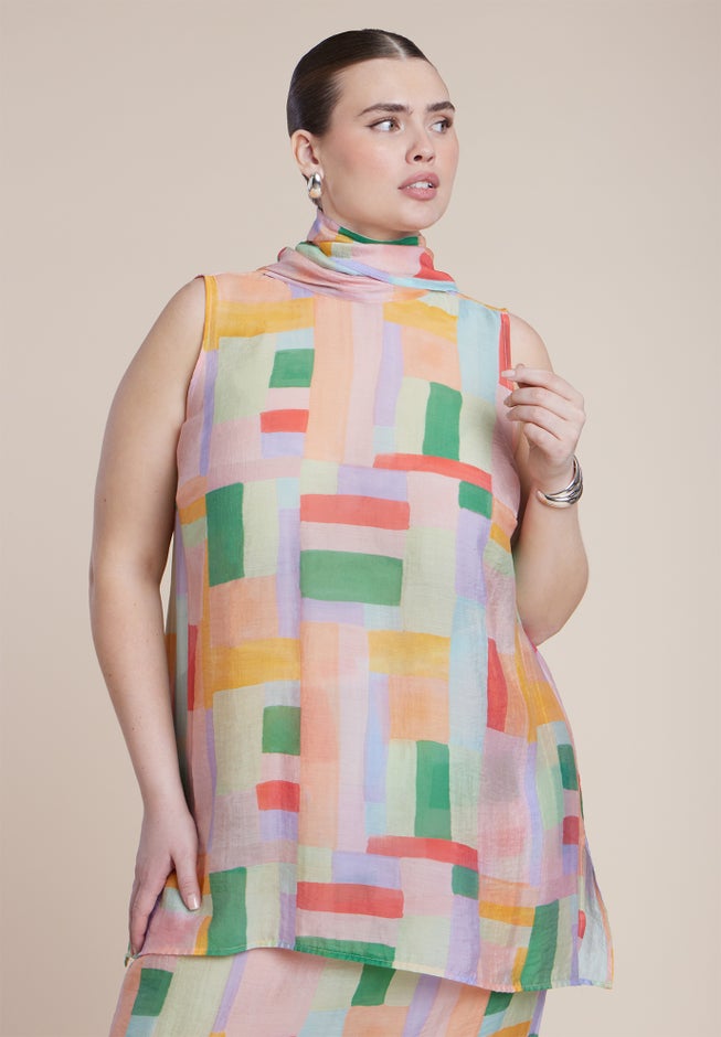 Sheer Neck-Tie Tunic image number 1