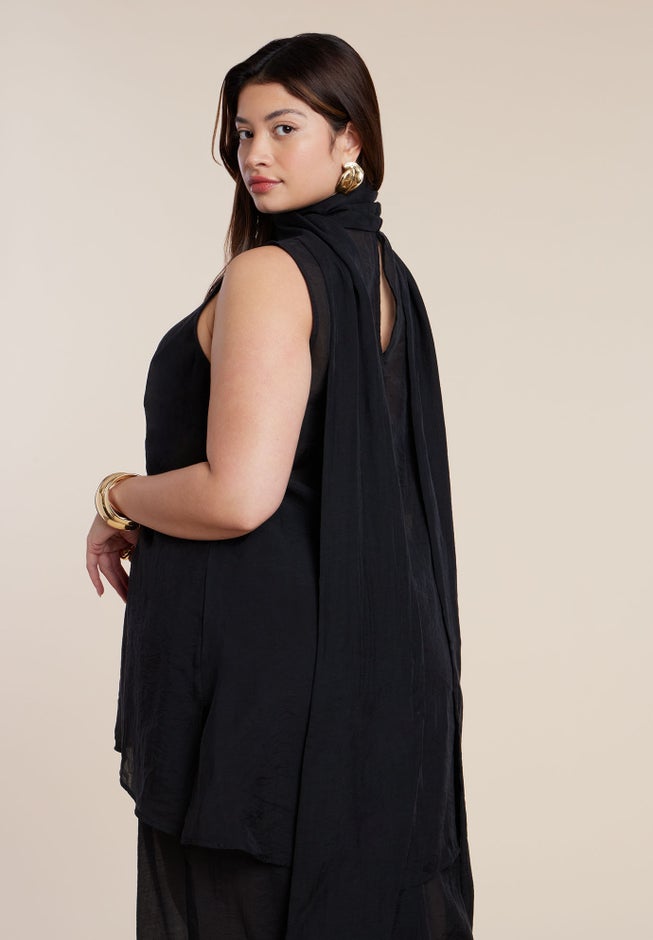 Sheer Neck-Tie Tunic image number 2
