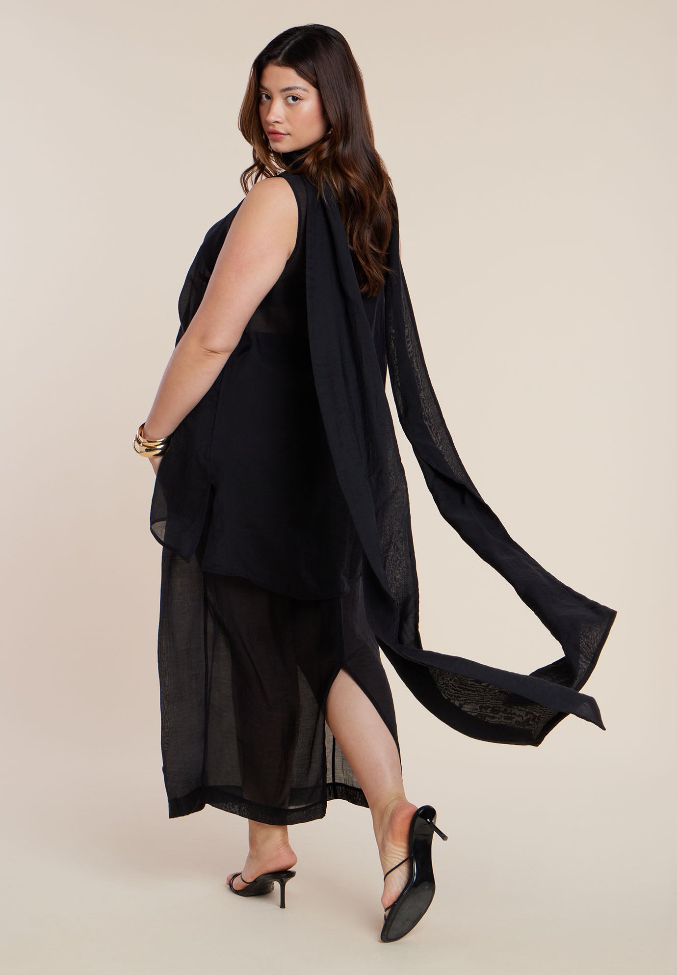 Sheer Neck-Tie Tunic image number 4