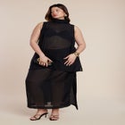 Sheer Printed Organza Skirt image number null