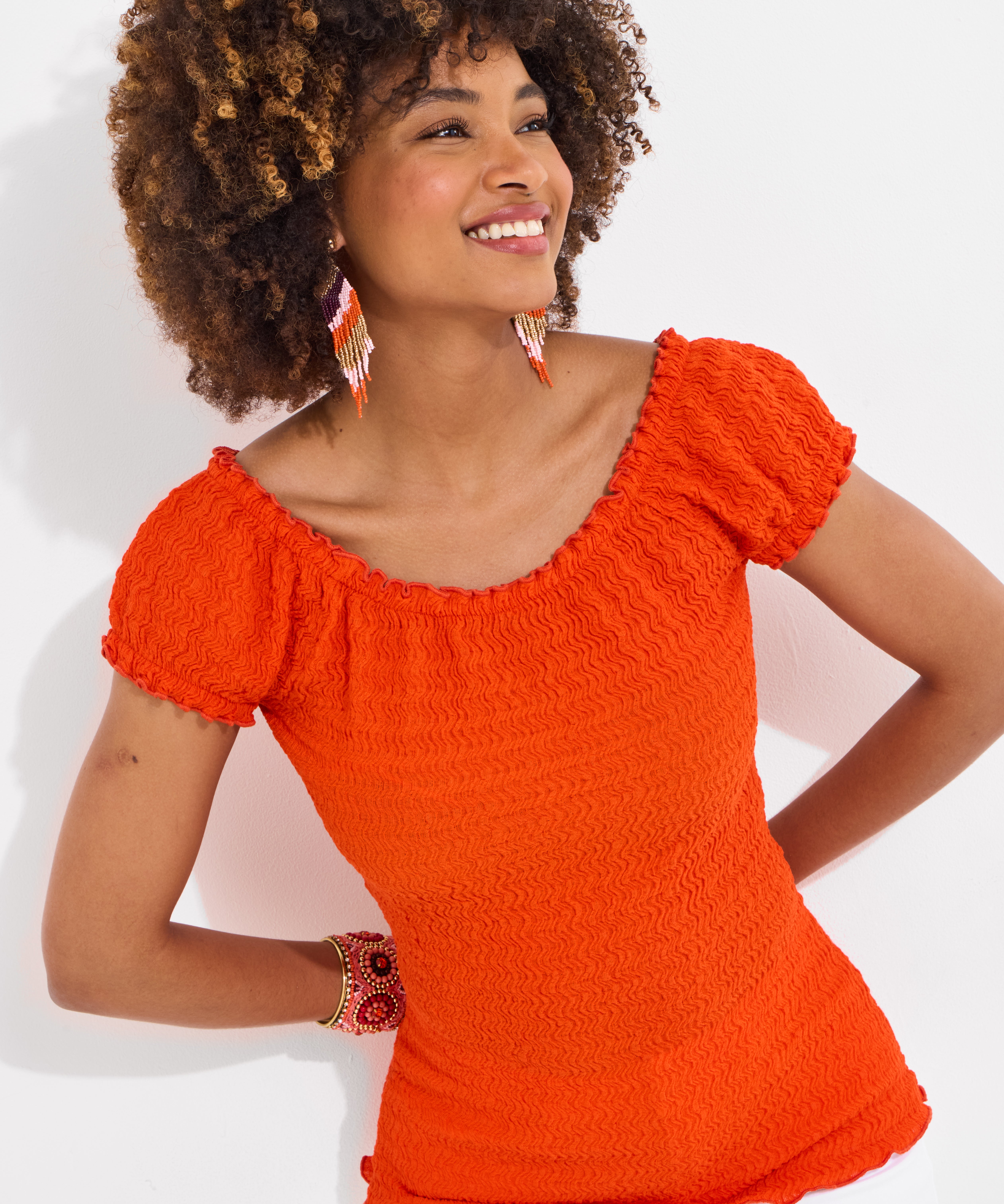 Stretchy Off the Shoulder Tee image number 1