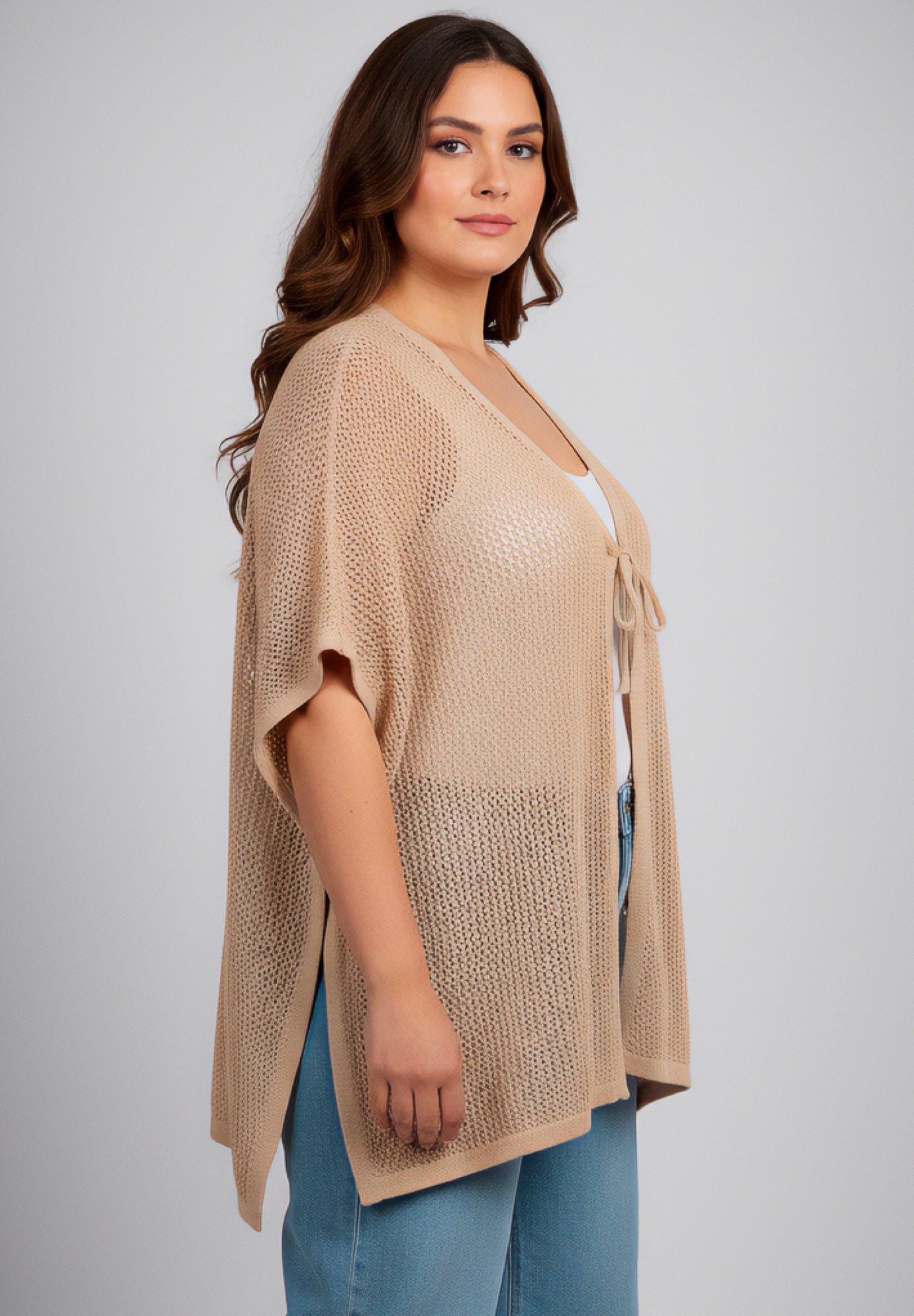 Crochet Tie Front Cardigan image number 2