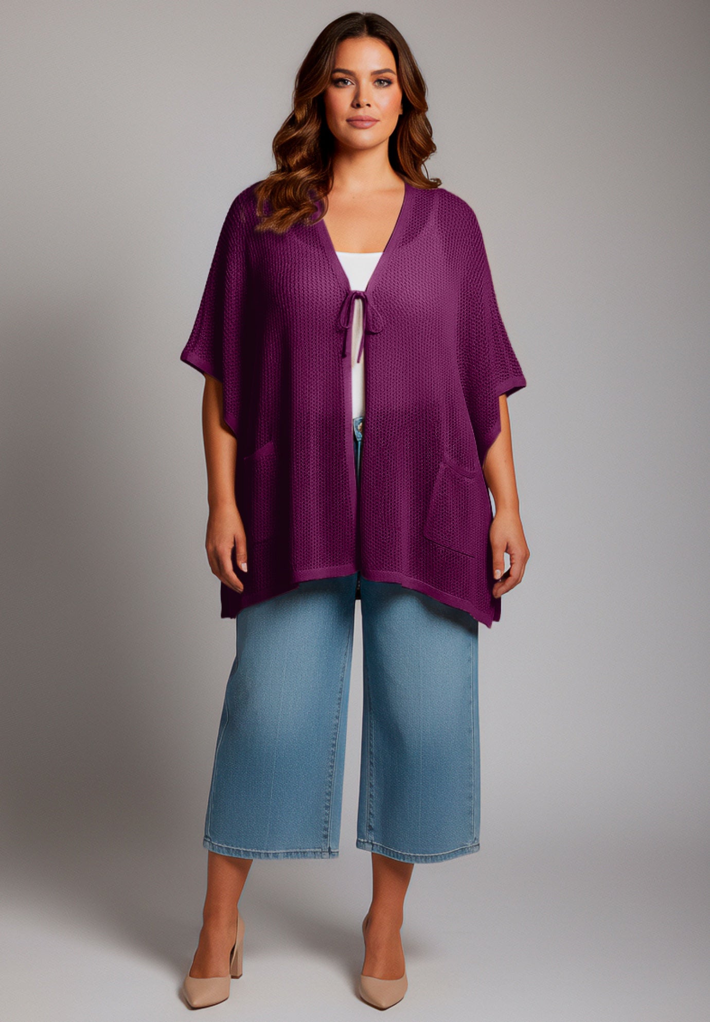 Crochet Tie Front Cardigan image number 0