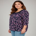 Lace Neckline Peasant Blouse image number null