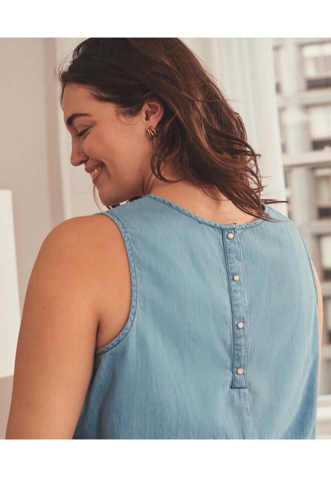 Chambray Sleeveless Tank image number 1