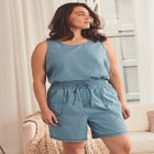 Chambray Sleeveless Tank image number null