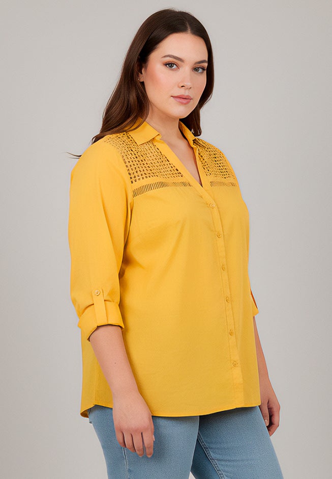 Long Sleeve Lace Detail Shirt image number 2