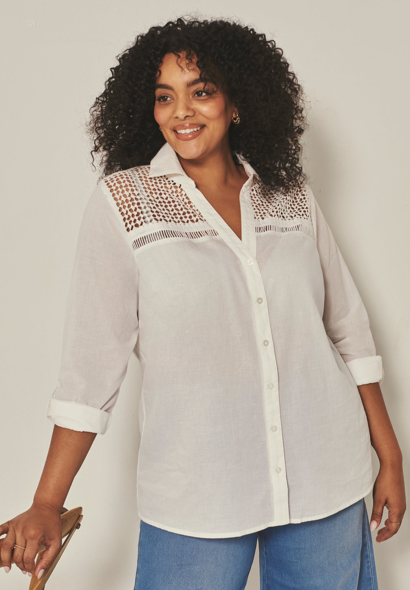 Long Sleeve Lace Detail Shirt image number 0