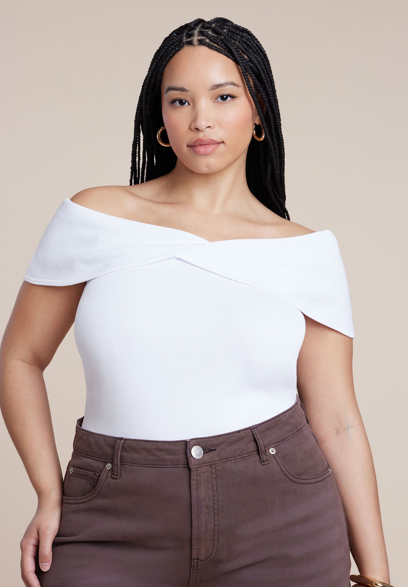 Twisted Off The Shoulder Sweater image number 0