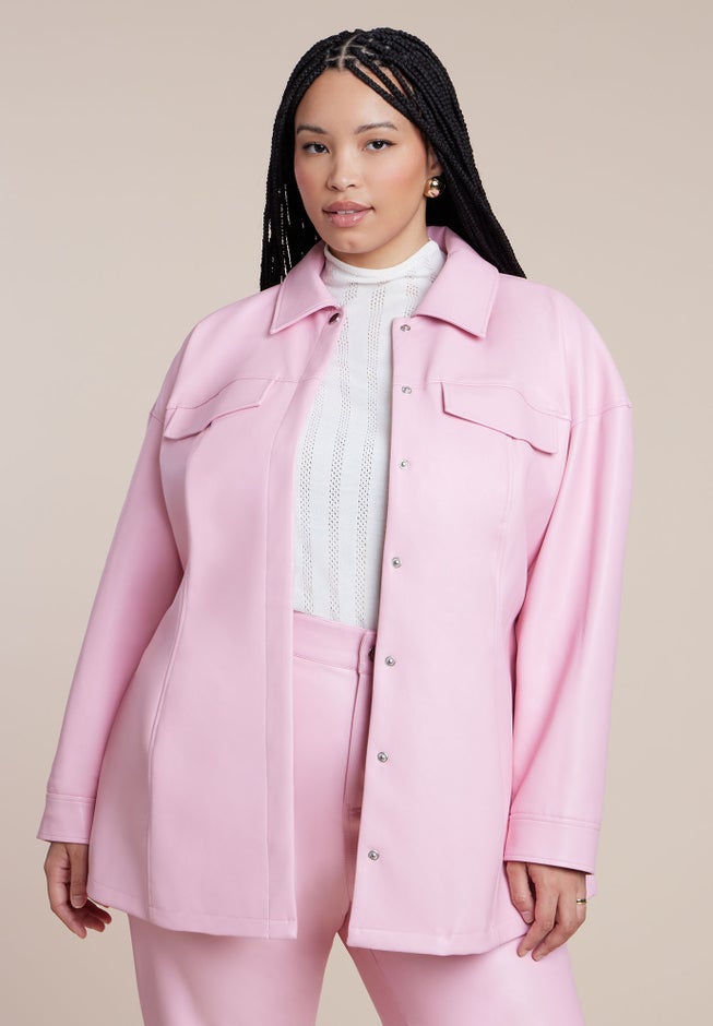 Pocket Detail Faux Leather Jacket image number 1