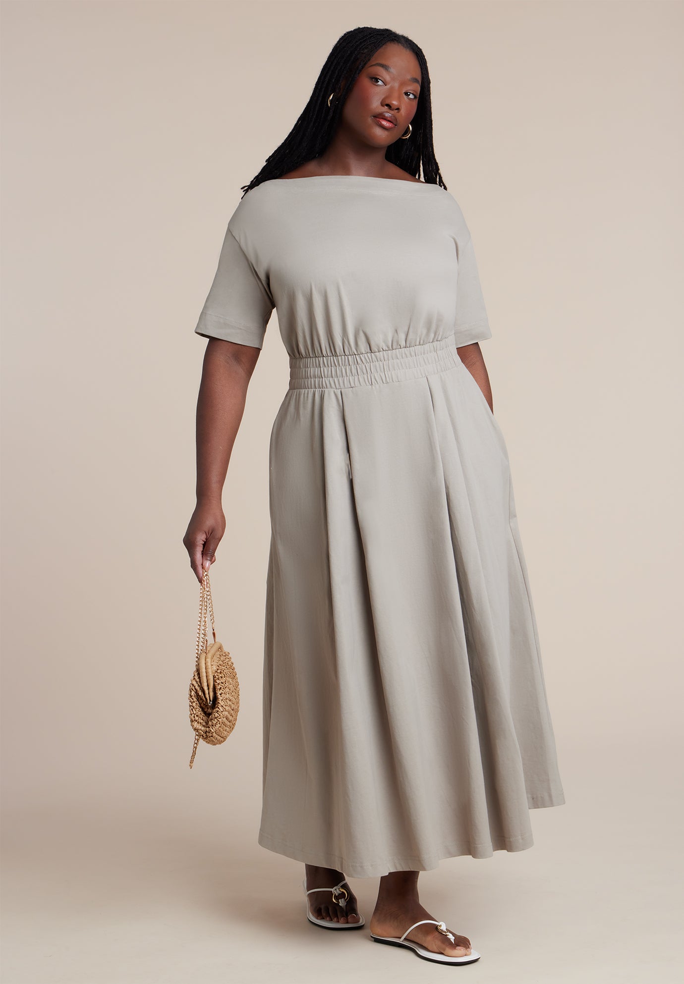 Asymmetrical Neck A-Line Dress image number 0