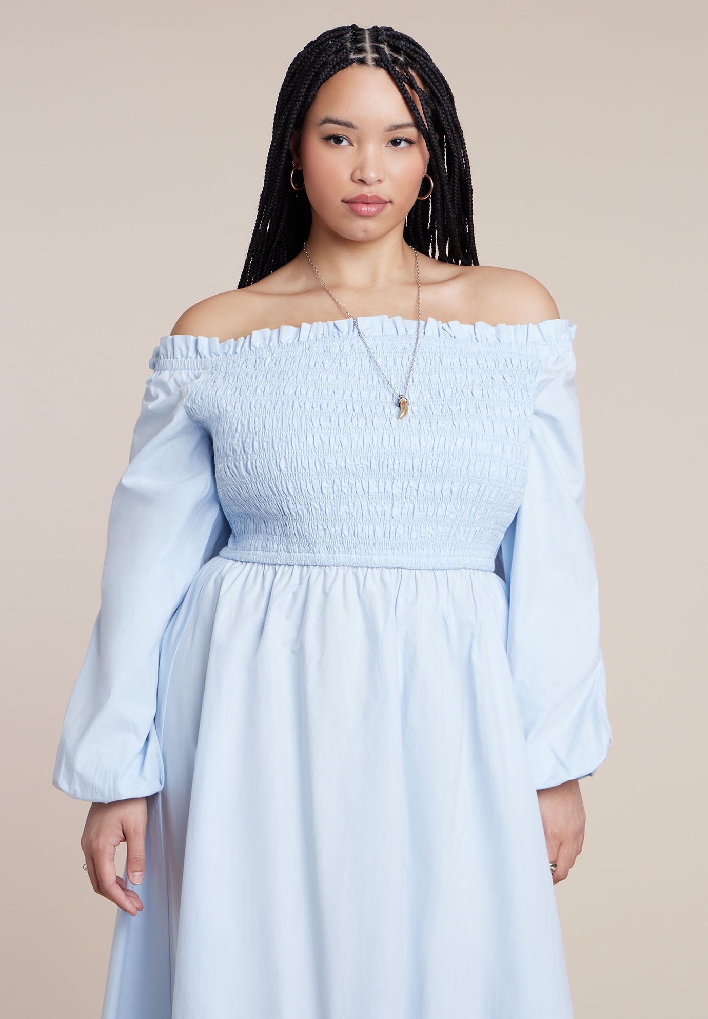 Long Sleeve Smocked Maxi Dress image number 2