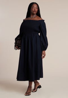 Long Sleeve Smocked Maxi Dress