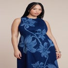Printed Denim Dress image number null