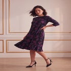 Velour Swing Drape Dress image number 4