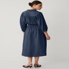 Linen Blend Tie Waist Midi Dress image number 1