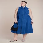 Sleeveless Denim Button Detail Dress image number 0
