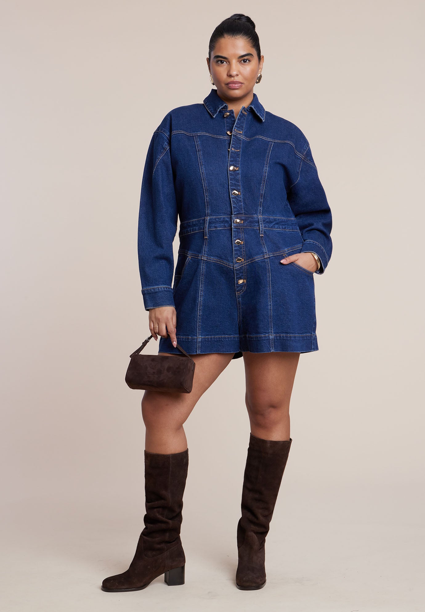 Denim Romper image number 2