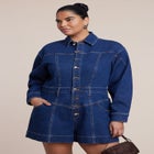 Denim Romper image number null