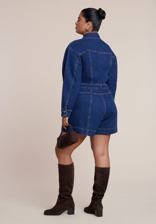Denim Romper image number 6