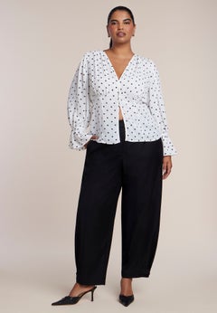Button Ankle Barrel Trouser