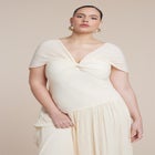 Twist Detail Pleated Chiffon Dress image number null