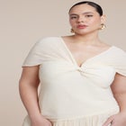 Twist Detail Pleated Chiffon Dress image number null