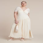 Twist Detail Pleated Chiffon Dress image number null