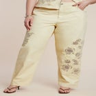 Floral Embroidery Jean image number null