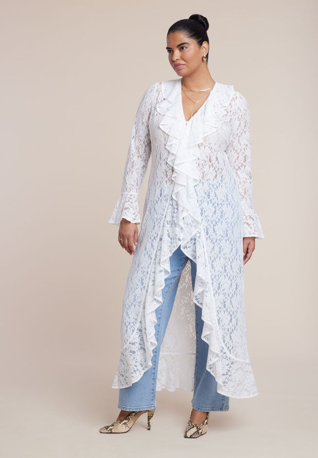 Lace Ruffle Duster image number 2