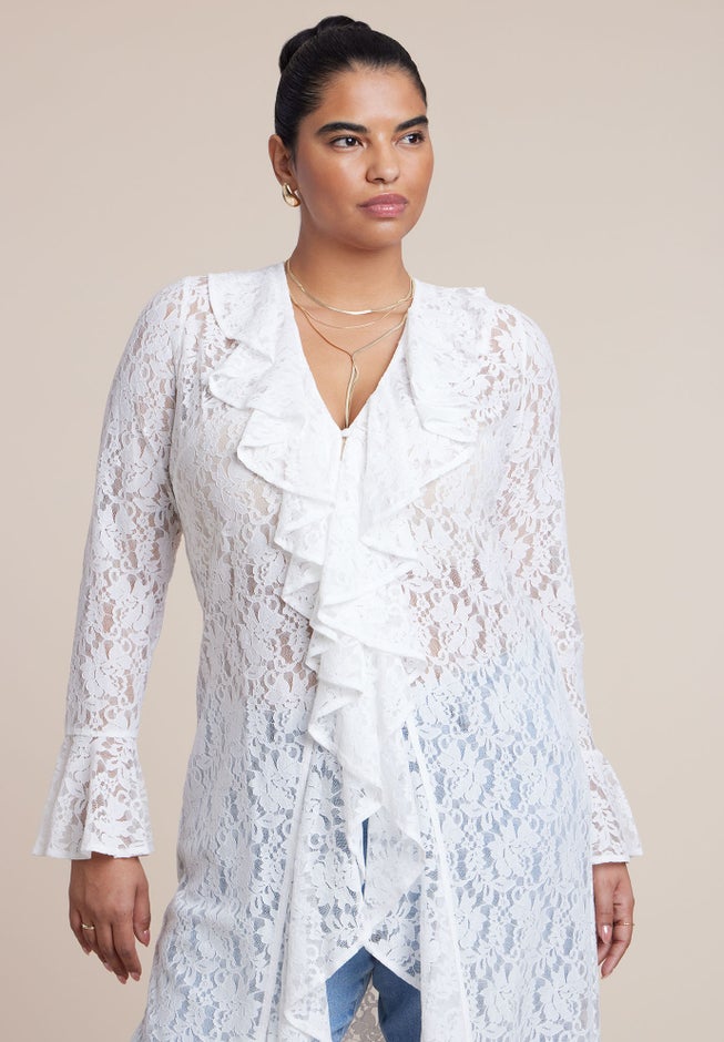 Lace Ruffle Duster image number 4