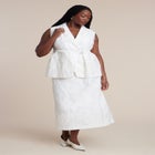 Floral Jacquard Belted Vest image number null