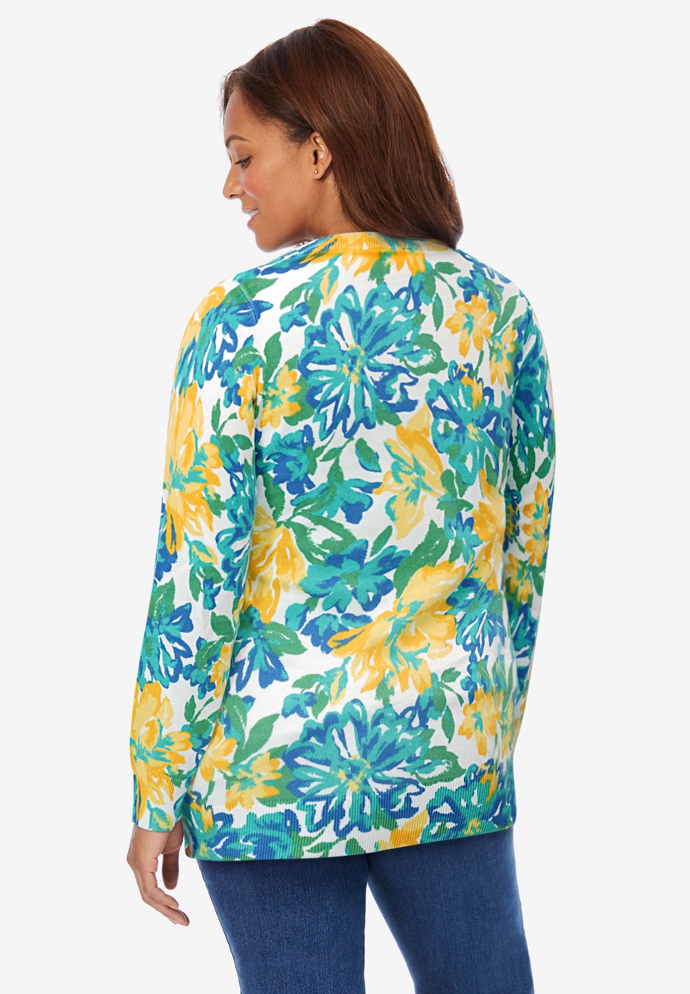 Perfect Long-Sleeve Cardigan Sweater image number 1