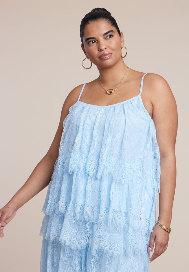 Asym Lace Babydoll Top image number 1