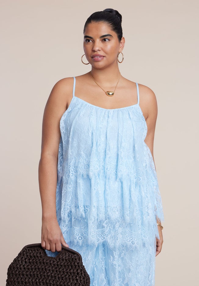 Asym Lace Babydoll Top image number 3