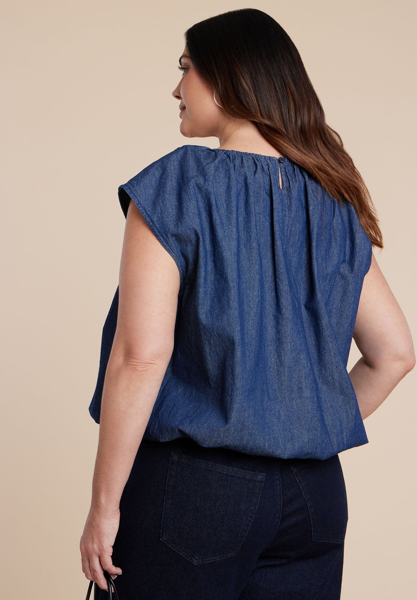 Bubble Chambray Top image number 1