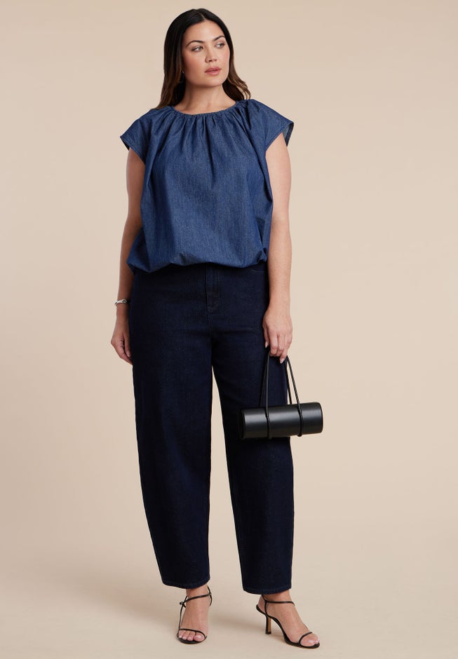 Bubble Chambray Top image number 2