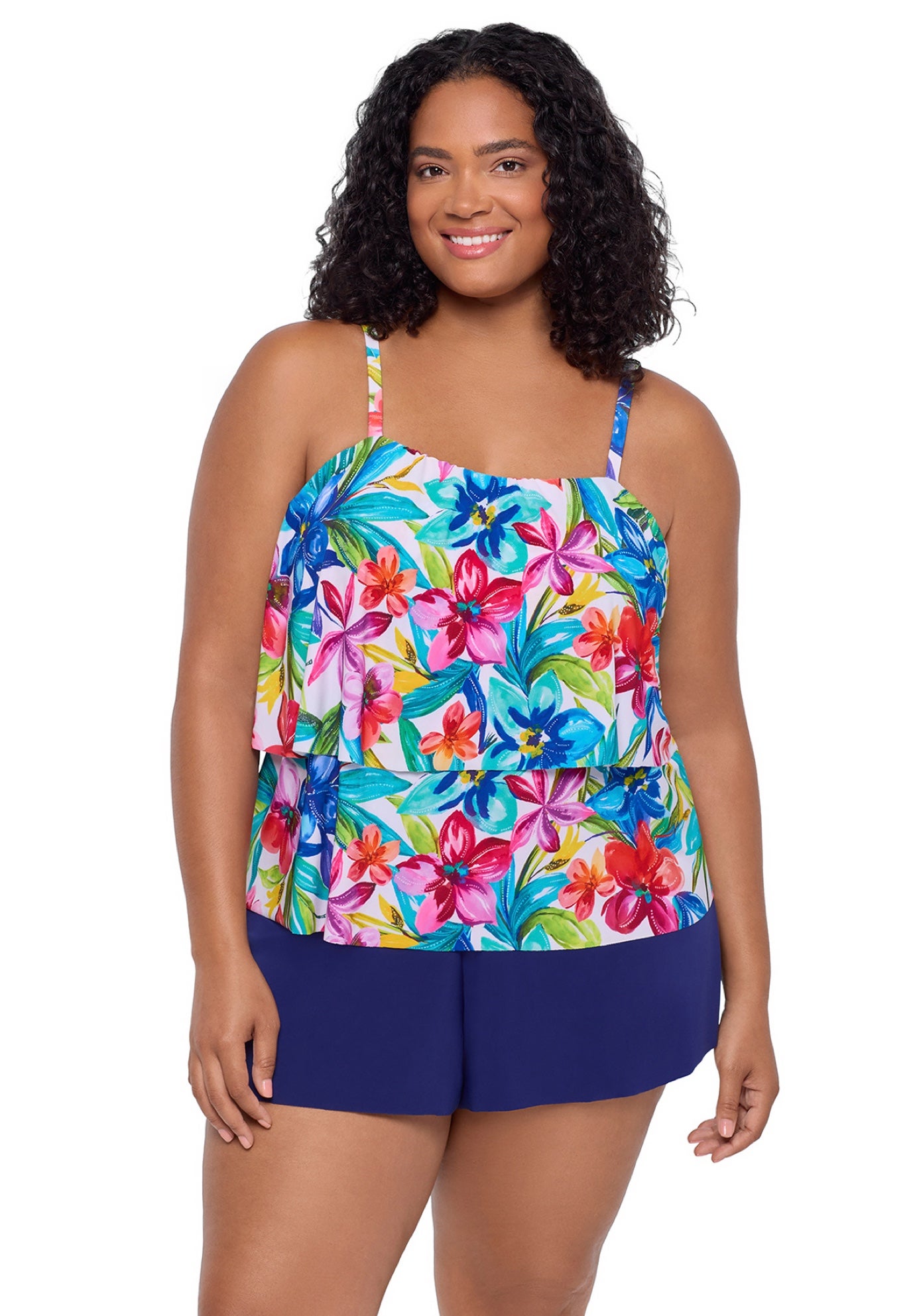 Roxy Two Tier Swim Romper image number 0