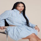 Cropped Button Up Poplin Top image number null