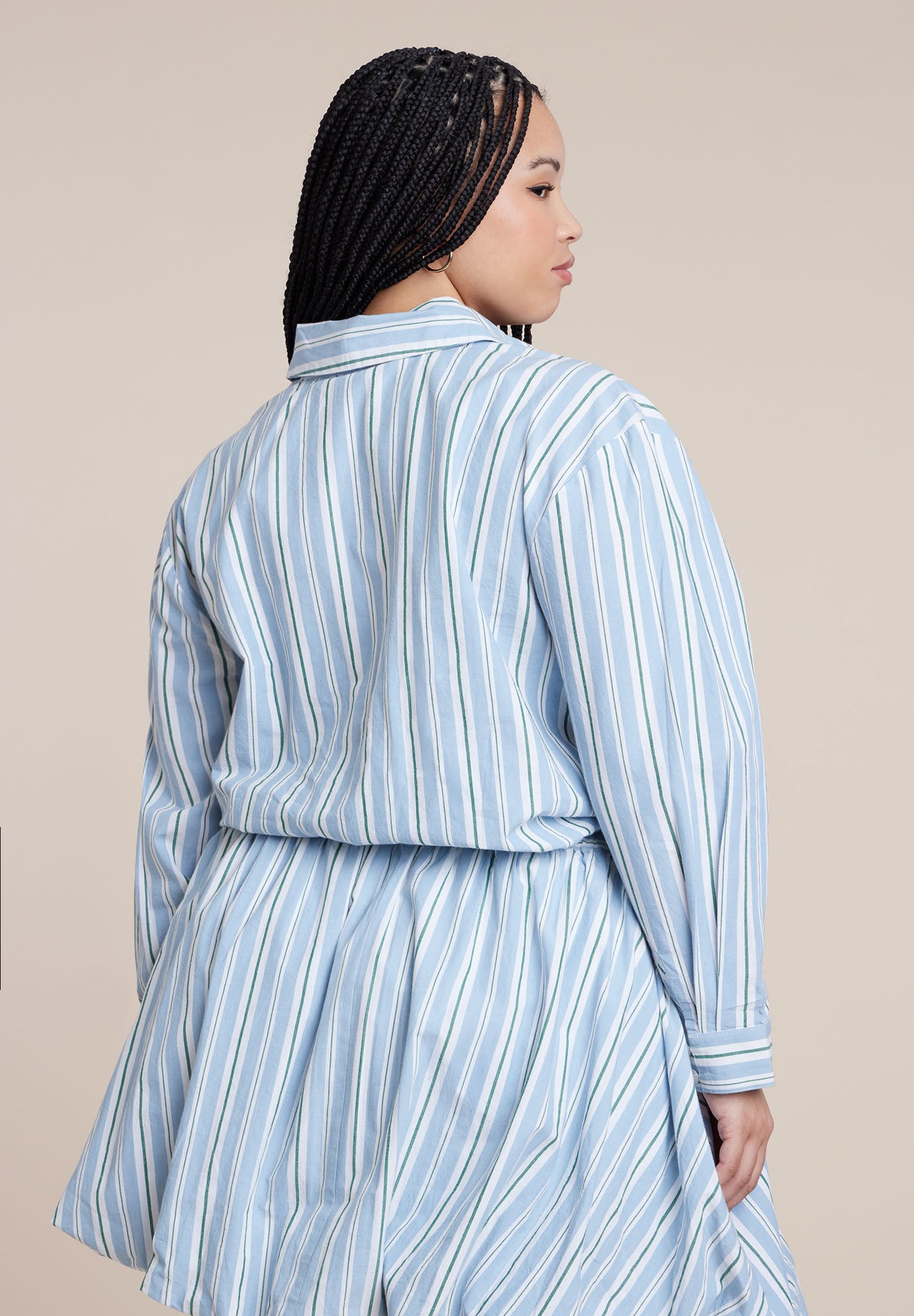 Cropped Button Up Poplin Top image number 2