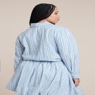 Cropped Button Up Poplin Top image number null