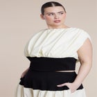 Combo Fabric Draped Top image number null