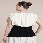 Combo Fabric Draped Top image number null