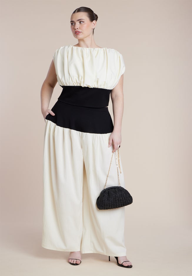 Combo Fabric Draped Top image number 3