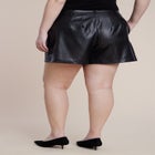 Perforated Faux Leather Short image number null