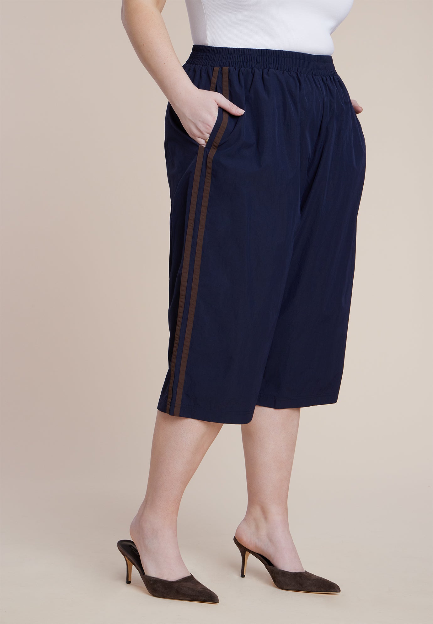 Nylon Side Stripe Culotte image number 1