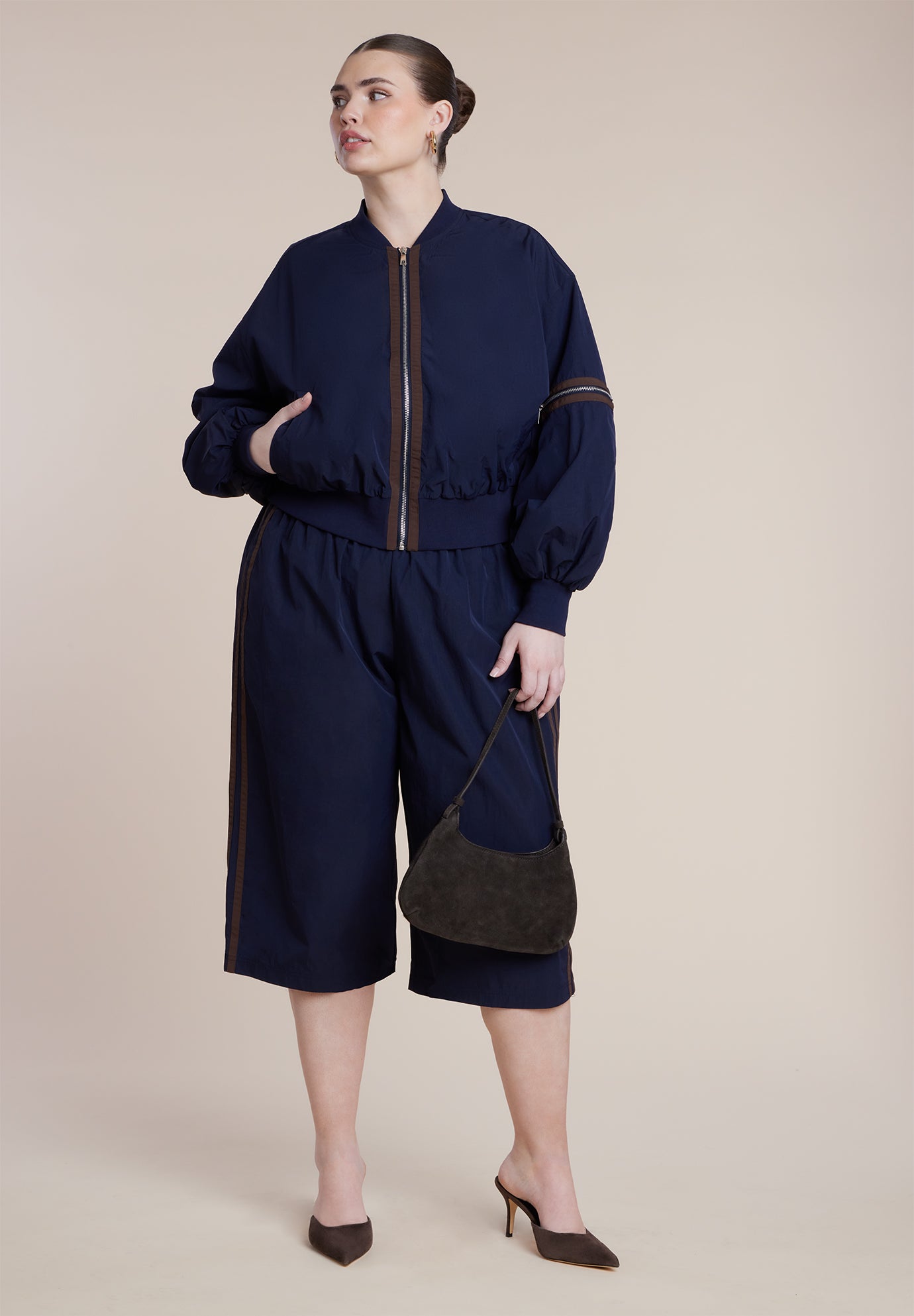 Nylon Side Stripe Culotte image number 0