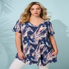 Ultra Drape V Neck Short-Sleeve Swing Tunic image number 0